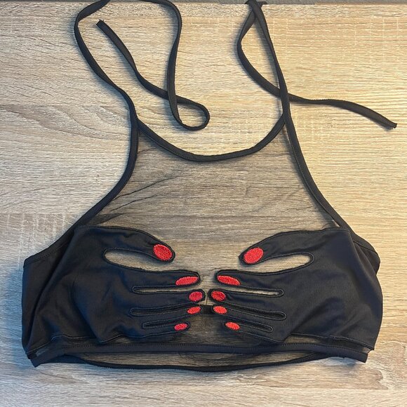 Funky Festival Halter Bralette, Hands Covering Your Bitties - Picture 2 of 7